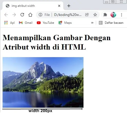 gambar dengan atribut width html