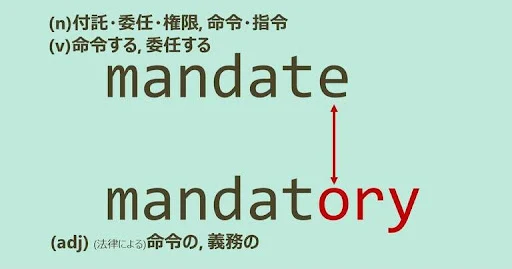 mandate, mandatory, スペルが似ている英単語