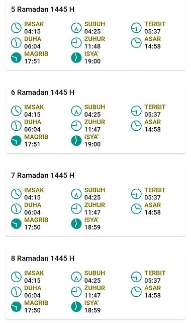 Jadwal Imsakiyah Ramadan 1445 H/2024 M Kabupaten Pacitan Provinsi Jawa Timur