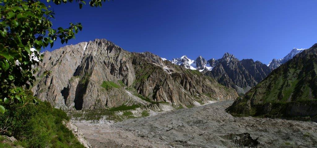 Junction of Sath Marau mountain  (left) and Toltar Glacier (right) South-Western end of Batura Muztagh Bar khas Chalt Nagar Pakistan