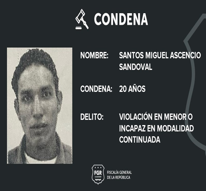 El Salvador: Hombre que violó y embarazó a una menor de 14 años es condenado a 20 años de cárcel