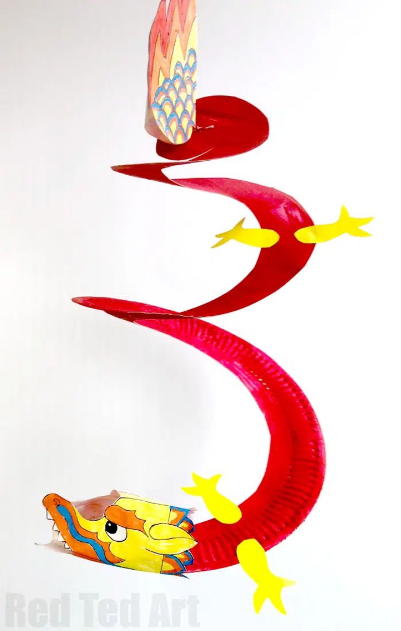 Paper plate dragon Chinese New Year craft for kids