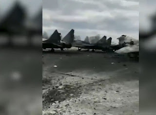 Ukrainian MiG-29 fighter jet destroyed