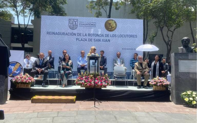 Sandra Cuevas reinaugura la Rotonda de los Locutores en Plaza San Juan