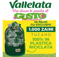 Concorso Vallelata "Va dove ti porta il gusto" : vinci 1.000 Zaini Tucano Ecosostenibili