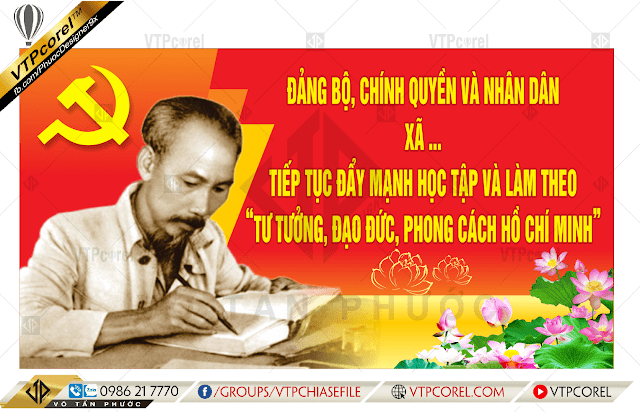 Pano cổ động học tập và làm theo tấm gương đạo đức Hồ Chí Minh