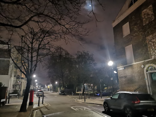 Photo of Tredegar Square of a night as seen from Morgan Street