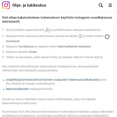 Estä instatilin hakkerointi