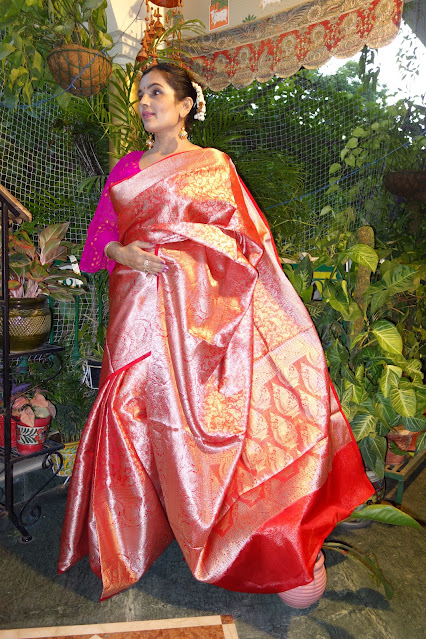Silk and tissue Shikargah sarees