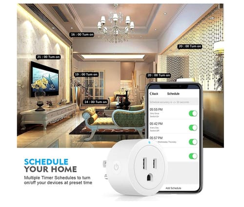 ESICOO WiFi Smart Plug Compatible with Alexa Echo Google