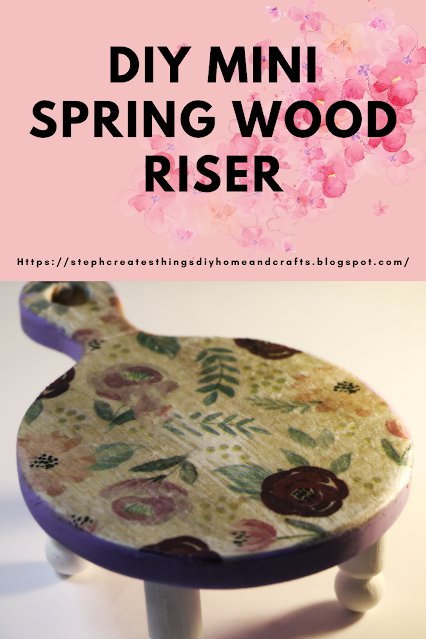 Spring mini wood riser with floral design