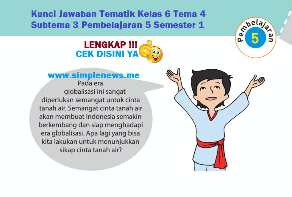 Kunci Jawaban Tematik Kelas 6 Tema 4 Subtema 3 Pembelajaran 5 www.simplenews.me