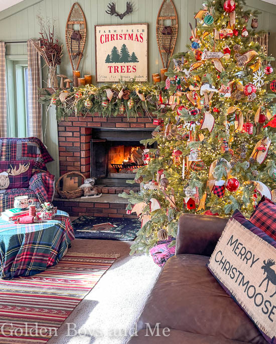 Mountain Cabin with Christmas Decor