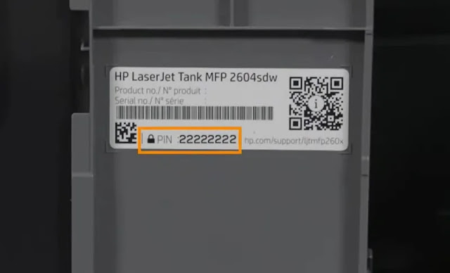 الطابعة HP Administrator password او Pin