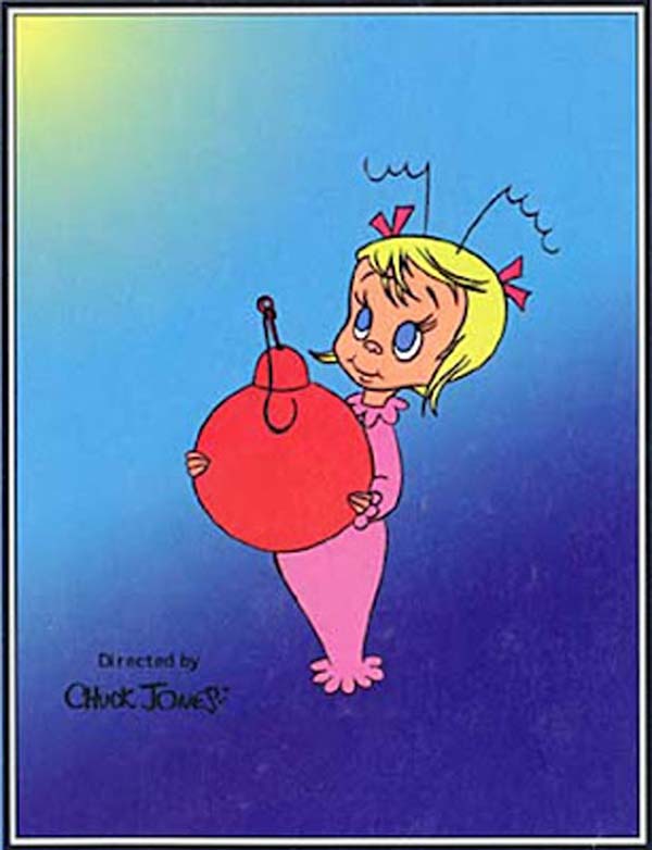 During the story, Cindy Lou gets out of bed while the Grinch is busy stealing their Christmas. He gets her some water and sends her back to bed...and that's it. She shows up at the end for the Who-Feast and singing around the town tree, but she plays a very minor role.  Still, as a child, I loved her!  She has these cute little wires on her head and some bows...and her little mermaid dress is adorable! Pretty simple. Check out this Cindy Lou Who Headband I made to match this version.