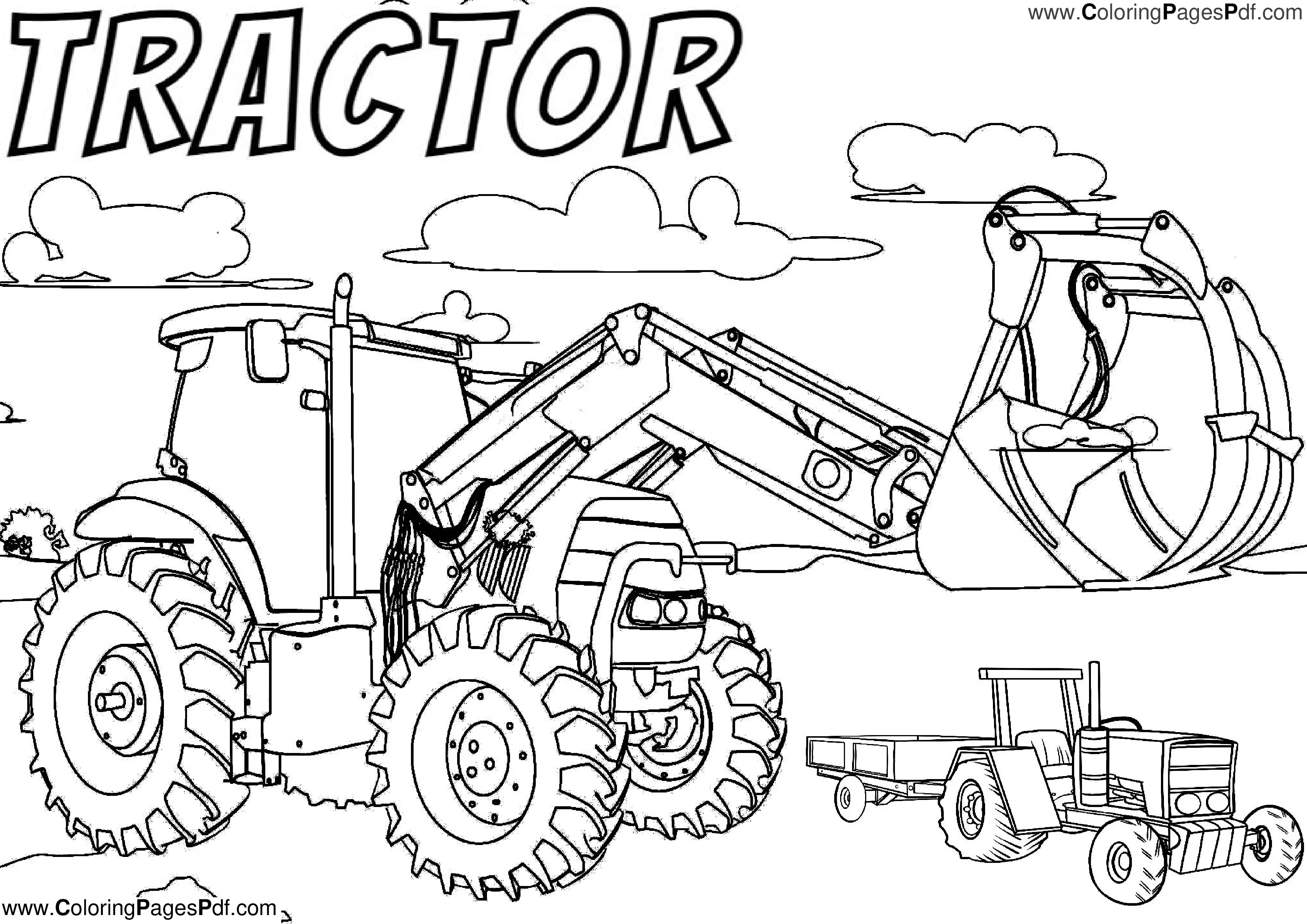 Tractor coloring pages for adults