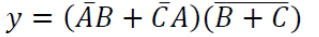 12. The output of a digital circuit (v) is given by this expression:         _      _      ____ y = (AB+CA) (B+C)     Where A, B and C represent inputs. Draw a circuit of above equation using OR, AND and NOT gate and hence find its truth table. (5)