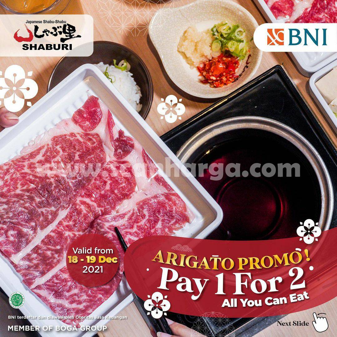 Promo Shaburi & Kintan Buffet BNI – BELI 1 DAPAT 2 Arigato 2