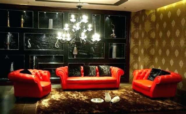 black red and gold living room ideas