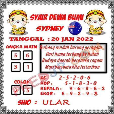 Prediksi Dewa Bumi Sdy Jumat 20-Jan-2023