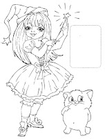 fairy and cat coloring page