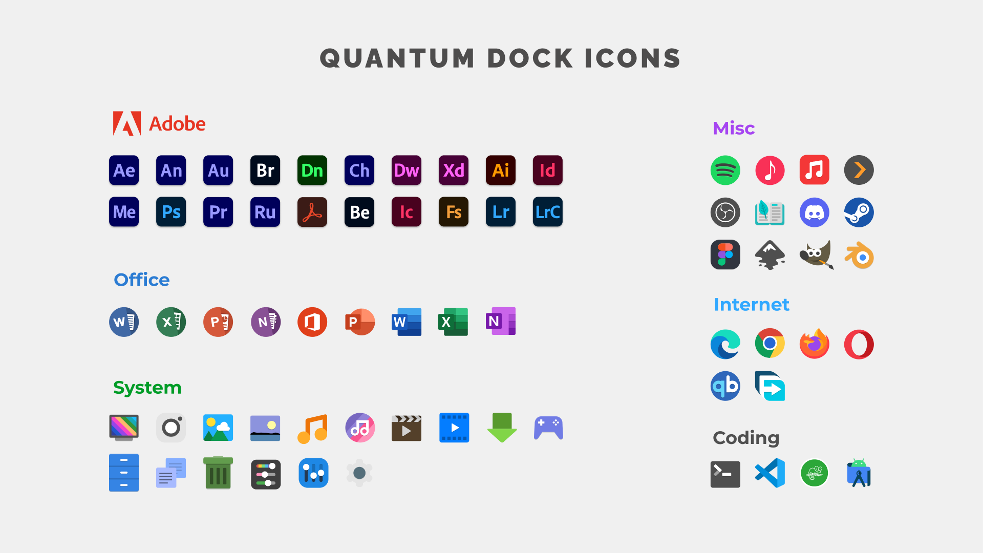 Quantum Dock Icons
