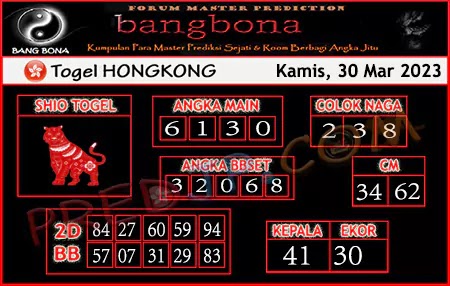 Prediksi HK Bang Bona Kamis 30 Maret 2023