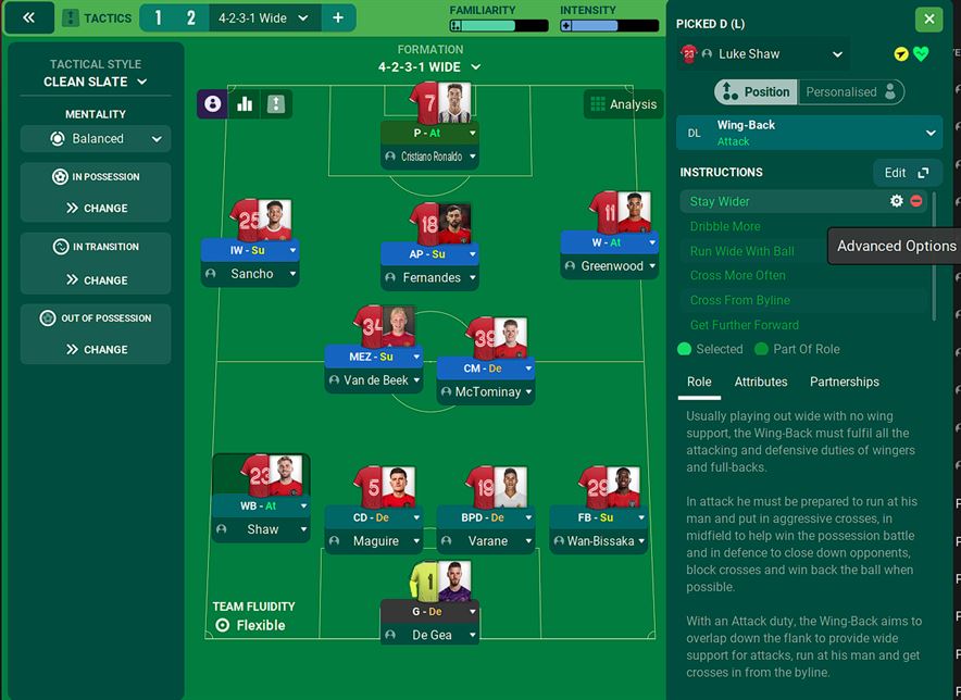 Tactical Player Instructions in Football Manager 2022