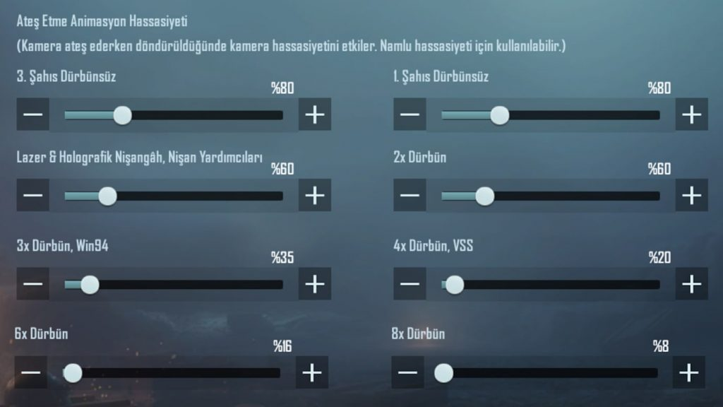 PUBG Mobile Ateş Etme Animasyon Hassasiyeti Ayarları 2024