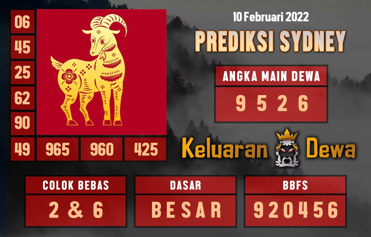 Prediksi Dewa SGP Hari Ini Kamis 10 Februari 2022