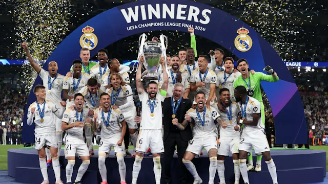 Real Madrid beat Dortmund to win record 15th UCL.