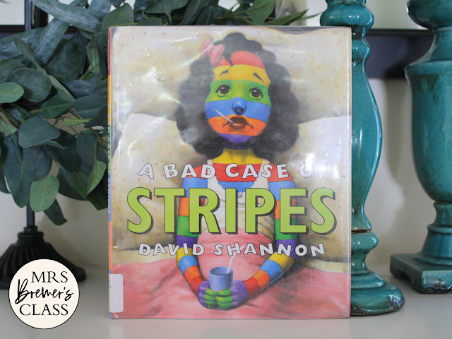 A Bad Case of Stripes book activities unit with Common Core aligned literacy companion activities and a class book for Kindergarten and First Grade