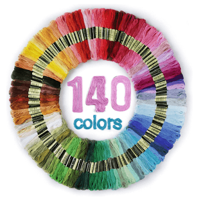 Premium rainbow color embroidery floss 140 skeins per pack