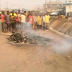 Video: 2 Suspected Armed Robbers Who Disguised As SIt-At-Home Enforcers Set Ablaze In Onitsha