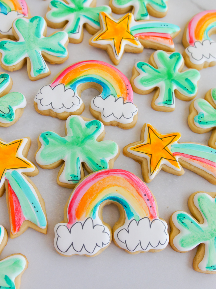 Watercolor St. Patrick's Day Cookies
