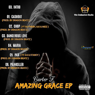 90s Grabacion Studio artist and Talented hit singer CarterF finally released his long-awaited debut studio Extended Playlist (EP) which he titled Amazing Grace EP. This EP released today 9th February, 2022.  EZEOFFOR, KEVIN-CARTER CHIKODI Popularly know as CARTERF is a producer and singer, who was signed to 90s Grabacion Studio in 2020, has been dropping hit vibes since he signed to the label, He released this new EP as his 2022 New project and his first debut Ep Project,  also to entertain his fans who have been supporting him through out his journey in the music industry