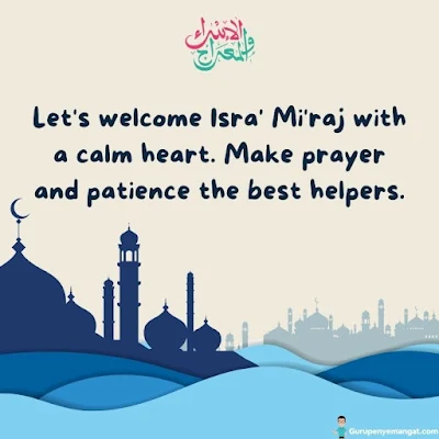 Isra' Mi'raj Greeting Card with Words of Wishes (6)