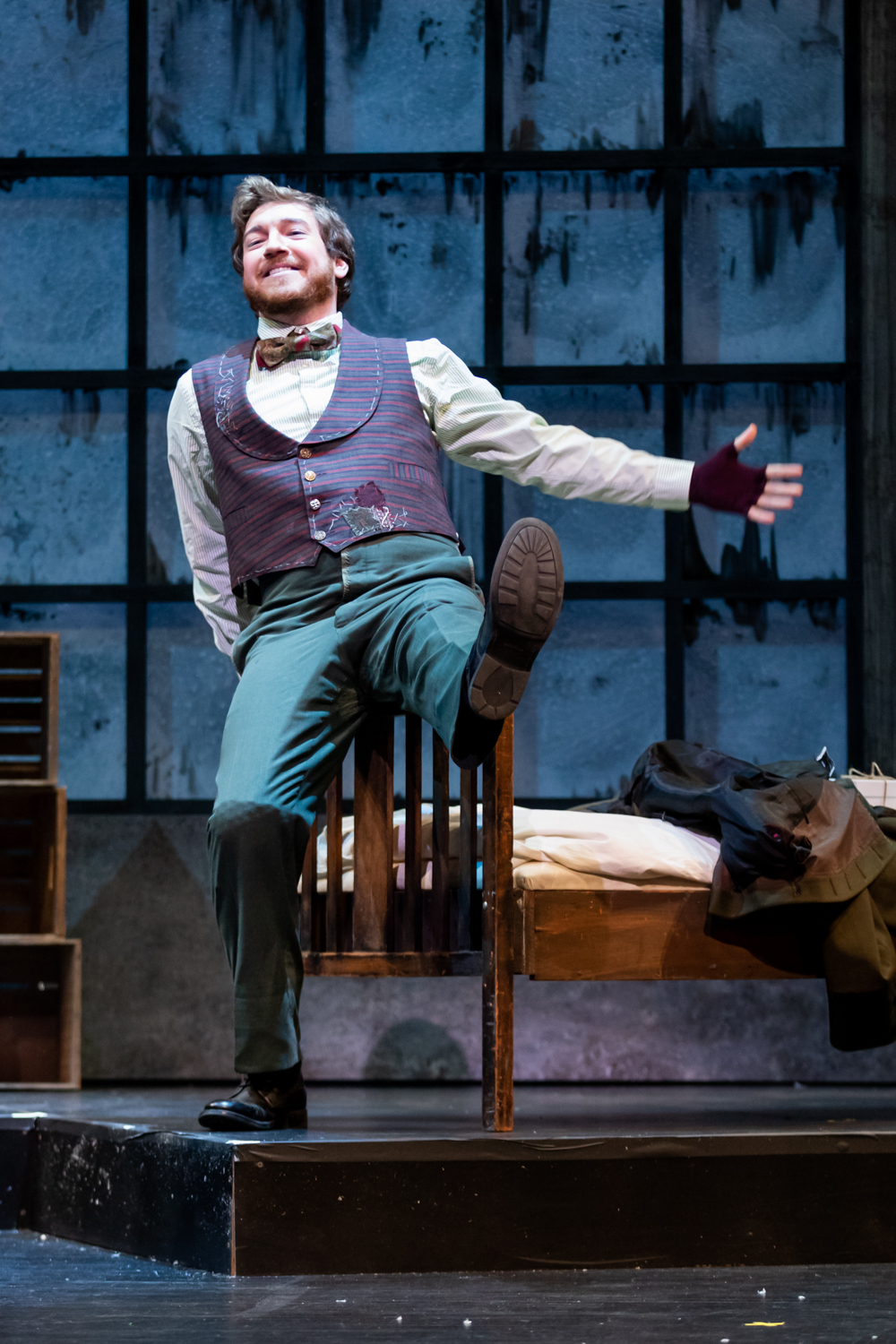 IN REVIEW: baritone TIMOTHY MURRAY as Schaunard in North Carolina Opera's January 2022 production of Giacomo Puccini's LA BOHÈME [Photograph © by Eric Waters Photography]