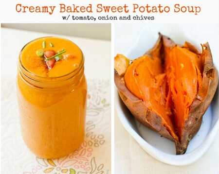 Creamy Baked Sweet Potato Soup for Two