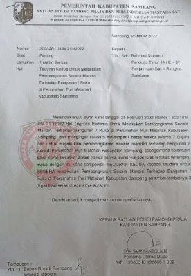 Satpol PP Sampang Layangkan Surat Teguran Kedua Terkait Alih Fungsi Fasum Melawan Hukum