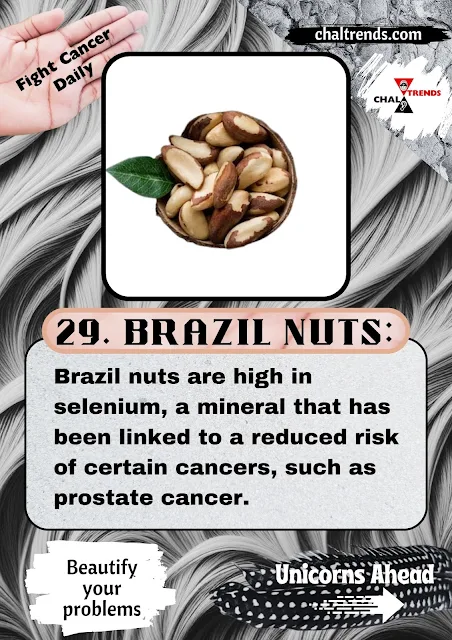 Close-up of Brazil nuts on a white background, rich in selenium and cancer-fighting properties.