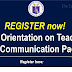 Mass Orientation on Teachers NEAP Communication Package, REGISTER now!