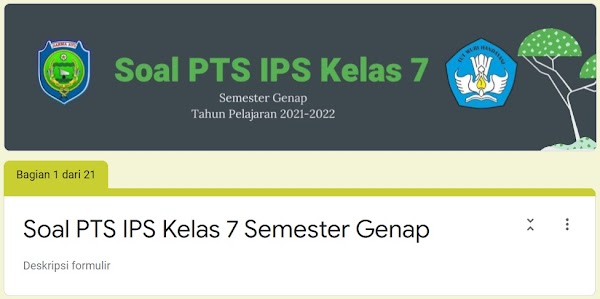 Soal PTS Online IPS SMP Kelas 7 Semester Genap Tahun Pelajaran 2021/2022