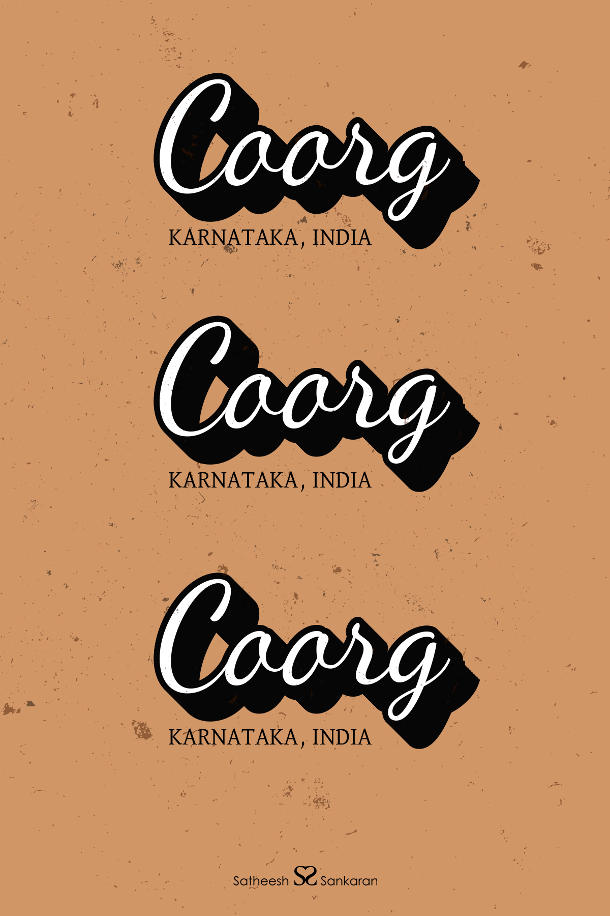 Coorg, Karnataka in India - Typography Poster Design