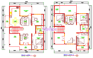 Gambar-Rumah-Minimalis-Terbaru-2-Lantai-Ukuran-10x13-Meter-Format-Dwg-Autocad-01