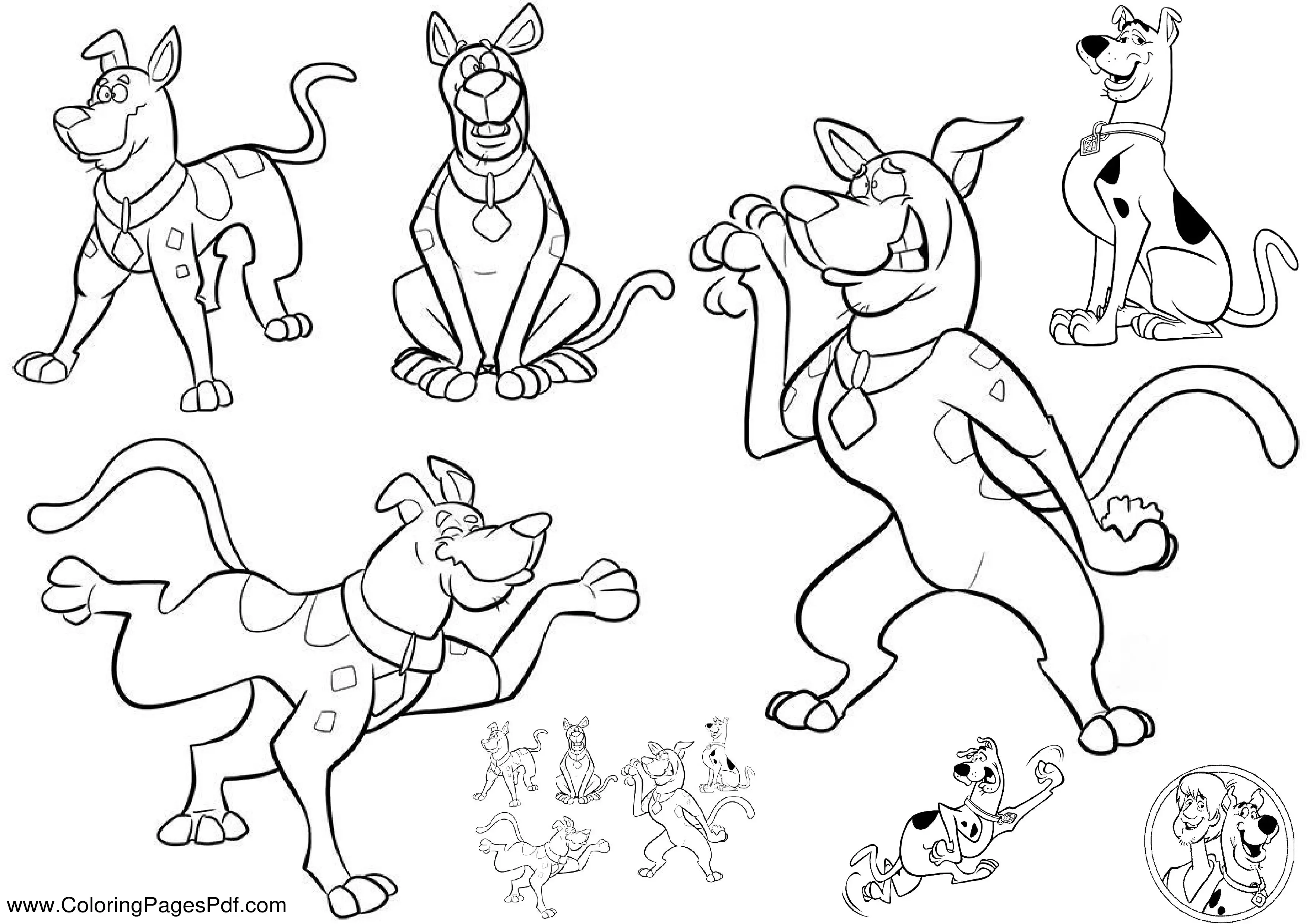 Scooby doo coloring pages easy