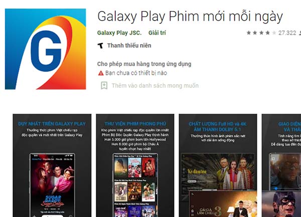 Ứng dụng Galaxy Play: Xem phim mới mỗi ngày a