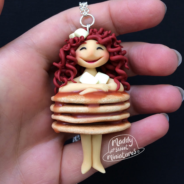 Collana fimo pancakes, cibo e dolci in miniatura handmade. 0