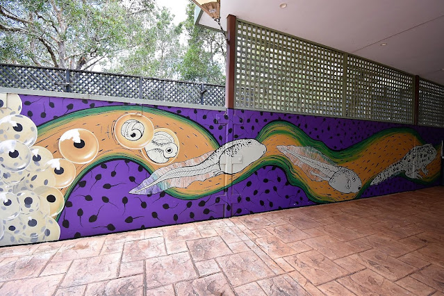 Tadpole Mural at the Australian Reptile Park in Somersby, NSW