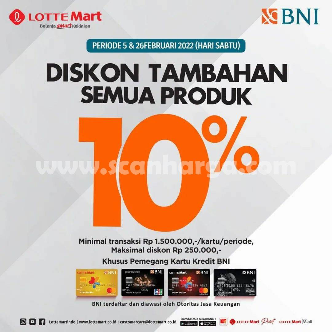 Promo LOTTEMART DISKON Tambahan 10% dengan KARTU KREDIT BNI